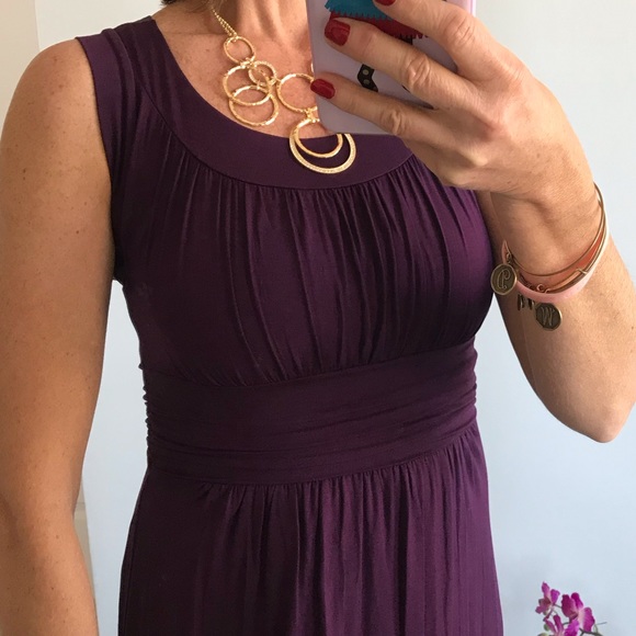 Purple Jersey Knit Sleeveless Dress - Picture 7 of 8